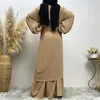 Vêtements ethniques Eid Femmes Musulman Abaya Robe 2 Pièces Ensemble Robes De Fête Ramadan Dubaï Lanterne Manches Maroc Kaftan Robe Longue Robes