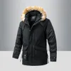 Parkas masculinas para baixo parkas quentes jaquetas para homens com capuz de pele com capuz roupas de moda de inverno plus size ao ar livre velo lind casacos 231030