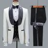 Męskie garnitury Blazers kwiatowy kurtka męska garnitur Slim Fit Wedding smoking Blue Velvet Lapel Groom Costume Homme Man Blazer 231031