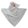 Sovsäckar baby plysch filtar barnvagn med vinterfödd lakan grå elefanter barn pojke flicka swaddle wrap cobertor infantil quilt 231031