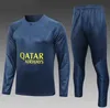 2023 2024 PSGES Mangas Compridas Futebol Tracksuit Jerseys MBAPPE 23 24 Terno de Treinamento Survetement Pé Camiseta Chandal Kit Futebol Homens Crianças Uomo Calcio Maillot