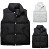 Gilets pour hommes Veste d'hiver Veste d'extérieur Solide Noir Blanc Simple Boutonnage Résistant à l'eau Manteau chaud sans manches Vêtements pour hommes