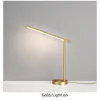Lâmpadas de mesa Lâmpada de latão dourada Contemporânea Decoração criativa LED 3 cores Iluminação de mesa para quarto de cama em casa