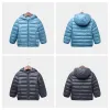 Neue Mode Herbst Winter Mit Kapuze Kinder Unten Jacken Für Mädchen Candy Farbe Warme Kinder Unten Mäntel Für Jungen 2-9 jahre Oberbekleidung Kleidung LJ201