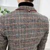 2023 Grid Brand Clothing Men Spring Casual Business Suit/male High Quality Cotton Slim Fit Blazers Jackets/man Plaid Coats S-4XL