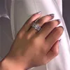 Vecalon Lustre Anello di fidanzamento in argento sterling 925 con diamante a taglio ovale Anelli di fidanzamento per fedi nuziali per le donne Gioielli per feste279i