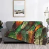 Blankets Peacock Feathers Realistic Pattern Latest Super Soft Warm Light Thin Blanket Classy Cozy Stylish Ele Chic
