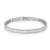 Superbe nouvelle arrivée de bijoux de luxe uniques en or blanc 18 carats remplis de topaze blanche CZ diamant pierres précieuses femmes bracelet G274Q