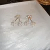 Pendientes De Botón Diseño De Nicho De Cereza Y Perla De Diamantes De Imitación Con Moda Y Temperamento Insky