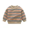 Neue Mode Winter Herbst Kinder Kleidung Unisex Baumwolle Wolle Gestrickte Gestreifte Pullover Lange ärmeln Baby Junge Mädchen Jacke T-shirt