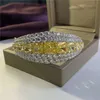 Chain Stunning Topaz Diamond Bangle 100% Real 925 Sterling Silver Engagement Wedding Bangles Bracelets for women Bridal Gems Jewelry 231030