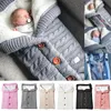 Sleeping Bags SMGSLIB Baby Winter Warm Infant Button Knit Swaddle Wrap Swaddling Stroller Toddler Blanket 231031