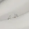 Studörhängen Voq French Crystal Mini Leaf för kvinnor Utsökta Zircon Temperament Earring Party Christmas Jewelry Gift