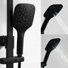 Bathroom Shower Heads Black Set ABS Hand Head Handheld Spray Water Saving Hose Bracket 231030