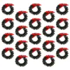 Fleurs décoratives 20 pièces petite couronne de noël décorations extérieures pendentifs guirlandes jouets mini couronnes maison artificielle noël plastique