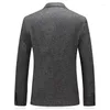 Men's Suits Winter Classic Business Gray Suit Jacket For Men Slim Fit Blazer Casual Wedding Groom Formal Outwear