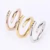 Titanium steel nails Screwdriver ring men and women gold engagement jewelry for lovers couple rings gift size 5-11 with box253f