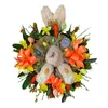 Kwiaty dekoracyjne qwe123 Wesołych Świąt Wielkanocnych okrągłe wiosenne dekoracje wakacyjne dekoracje drzwi przednie girlandy piękny prezent