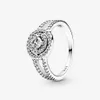 100% 925 Sterling Silver Sparkling Double Halo Ring for Women Wedding Engagement Rings Fashion Jewelry2576
