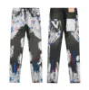 Purple Jeans Mens America Classic WELL-WORN VINTAGE DENIM JEANS 33 styles color Men's luxury Designers Ripped Hand-painted graffiti Jeans