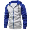 Mens Hoodies Moletons Moletom Com Capuz Mangas Compridas Soltas Jaqueta Casual Zipper Camisa Contraste Moda Hip Hop Street Wear Quente Outono Inverno 231031