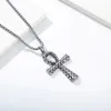 Stainless Steel Ankh Cross Pendant Necklace for Men Women Hip Hop Chain Religious Jewelry(with Gift Box)