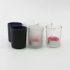 Ljushållare grossist DIY -behållare 50 ml 160 ml svart vit röd matt transparent glas tom kopp