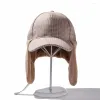 Berety zimowe ciepłe rosyjskie kapelusz retro kratę czapka earflap mężczyzn mężczyzn miękkie polarowe futra bombowce czapki męskie żeńskie samice na zewnątrz traper