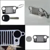 Accessoires intérieurs Porte-clés de haute qualité Porte-clés en acier inoxydable Porte-clés pour Jeep Ring CJ JK TJ YJ XJ New Drop Deliv Dhka8 ZZ