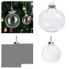 Juldekorationer Bauble Xmas Decoration 80mm Clear Glass Wedding Balls Christmas Ornament DHF3622250830 Drop Delivery Home Garden OTATV