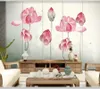 Wallpapers papel de parede estilo chinês abstrato tinta lotus retro 3d papel de parede mural sala de estar tv crianças quarto papéis de parede decoração de casa