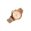 ساعة Wristwatches Women's Watch Simple مزاج مزاجية فاخرة صغيرة مقاومة للماء على غرار الفولاذ الفولاذ الكوارتز