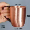 Tasse à café en cuivre pur fabriquée à la main, avec poignée tissée rétro, polissage épais, 260, tasse cadeau pour Couples, petit déjeuner, verres