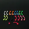 Whole-OP- mixed 8 neon colors 100pcs 1 2 8 3mm surgical Stainless Steel ball curved barbell piercing eyebrow ring194c
