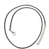 100pcs Lot Black 1 5 mm wosku skórzany wąż naszyjnik z koralikiem sznurka sznurka linowa drut 45 cm łańcuch przedłużający z hobsterem biżuteria 216U