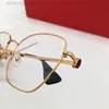 Ny modedesign Butterfly-form Optiska glasögon 0413o Metal Frame Lätt att bära män och kvinnors glasögon Enkel populära stil Rensa linser glasögon