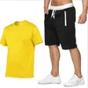 Men's Tracksuits 2024 Cotton- Summer 2024two Piece Set Men Short Sleeve T Shirt Cropped Top Shorts Design Fashion CKO