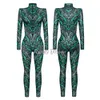 S-XL Pea Feather Pattern 3D Printed Cosplay Costume Women Sexy Jumpsuit Bodysuit Adult Carnival Party Clothing