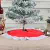 Christmas Decorations 15inch 38cm Plush Tree Skirt White Faux Fur Xmas Trees Sequin Carpet Mat Skirts For Year Home Party