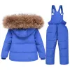 Nieuwe mode kinderen winterkleding set -30 graden donsjack babyjas + broek kind meisje skipak jongens kinderkleding peuter jumpsuit