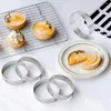 Bakeware Tools 5Pcs Circular Tart Rings With Holes Stainless Steel Fruit Pie Quiches Cake Mousse Mold Kitchen Baking Mould 9cm