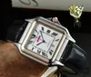 Bestverkopende horloges Cool Heren Quartz uurwerk vierkante romeinse klok met eenvoudige wijzerplaat zaken zwitserland naald saffierlens highend tijd drie naalden mooie horloges geschenken