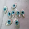 12st 13x20mm underbara moppskalpärlor Mother of Pearl Evil Eyes Marquise Blue White Cabochons Shell smycken Beads296w