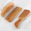 Brushes 1Pcs Peach Wood Comb Flower Painted AntiStatic Natural Head Massage Comb Handmade Wooden Hair Comb Hair Styling Tools For Gift St