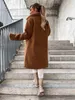 Womens Fur Faux Autumnwinter Fashion Jacket Coat Long Sleeve Polo Collar Top 231030