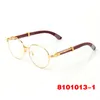 Sonnenbrille mit rundem Steg, goldene Brille, neueste Mode für Männer und Frauen, All-Match, gerahmte Vintage-Sportsonnenbrille aus Holz, silberner Rahmen, eyeg283e