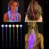 Decoração de festa 5 peças trança de cabelo brilhante decorações de natal led faixa de cabelo clipe de halloween neon aniversário brilho rave