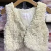 Coletes femininos Japão Liz Lisa Original Inverno Casaco de Pele Falso Renda Grosso Veludo Outerwear Colete