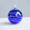 크리스마스 장식 크리스마스 볼 장식 매달려 공을 푸른 반짝이는 페인트 박스 볼 6 팩 크리스마스 트리 장식 펜던트 장식 231030