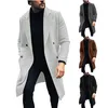 Trenchs d'hommes hiver chaud solide poche manteau de laine épais mi hommes pulls hommes anorak veste tous temps avec capuche